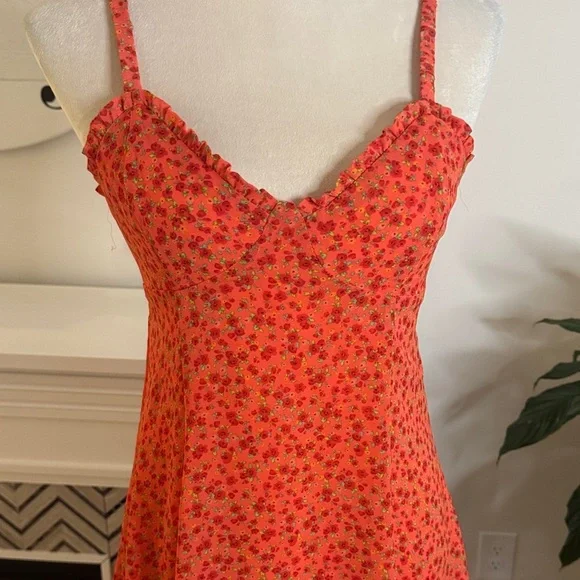 Wild Fable Coral Floral Mini Dress - Picture 3 of 7